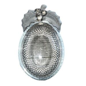 STUDIO NOVA CRYSTAL CLEAR SMOKED CHRISTMAS SERVING COLLECTION CANDY TRAY/ DISH